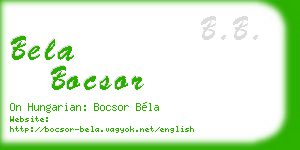 bela bocsor business card